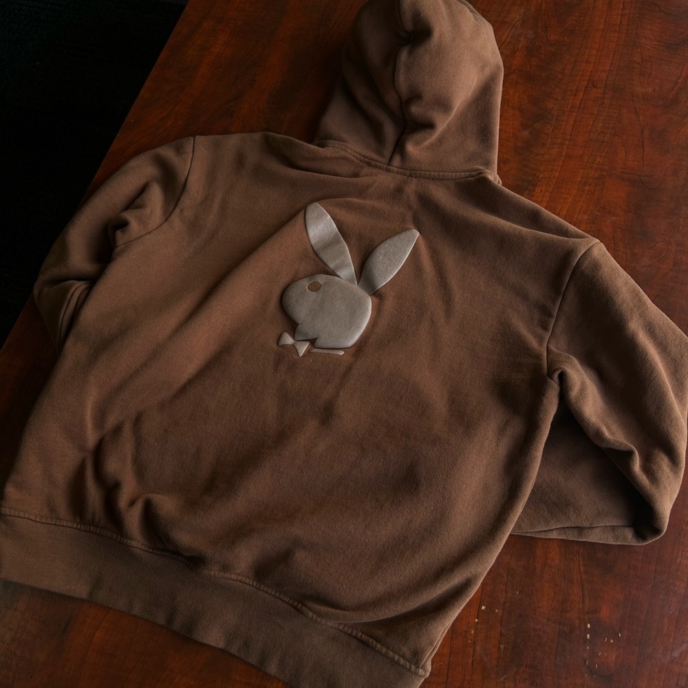 Playboy Brown Hoodie with Bunny Logo